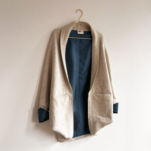 Lifafa Coat / Aquamarine Sandstone Handloom Wool & Botanical Silk
